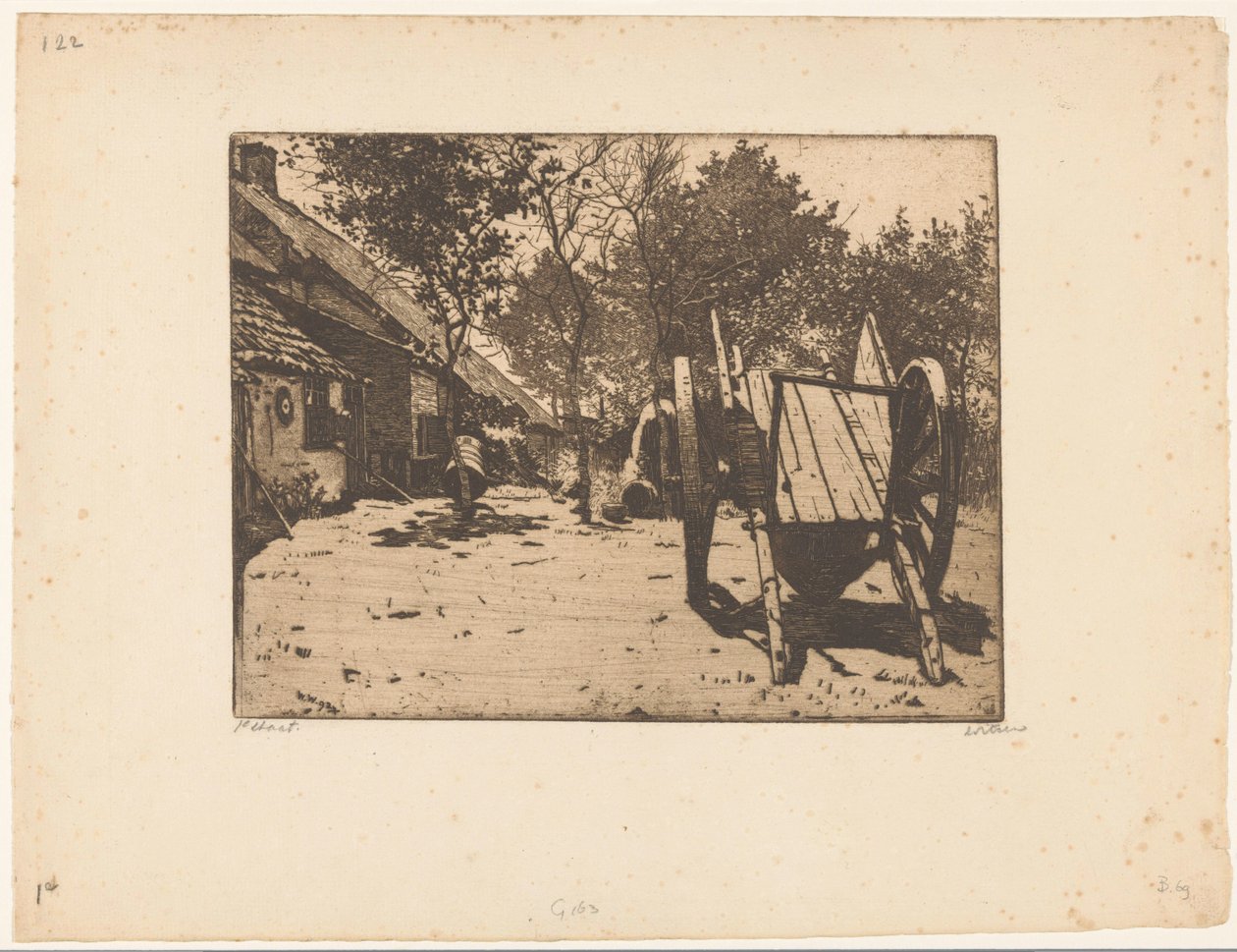 Carro in un cortile di una fattoria nel Brabante da Willem Witsen (signed by artist)