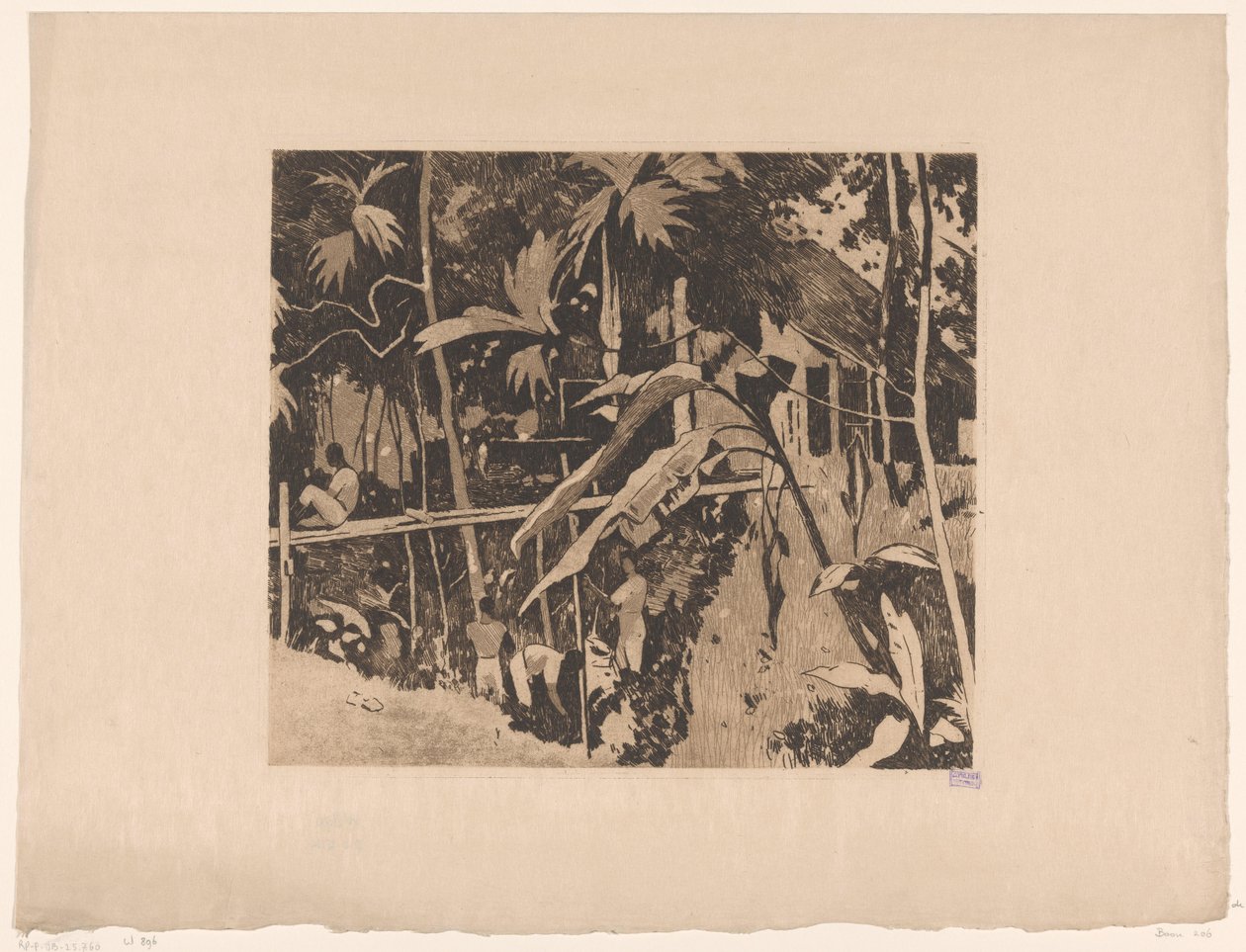 Vegetazione e un ponte stretto a Buitenzorg da Willem Arnoldus Witsen