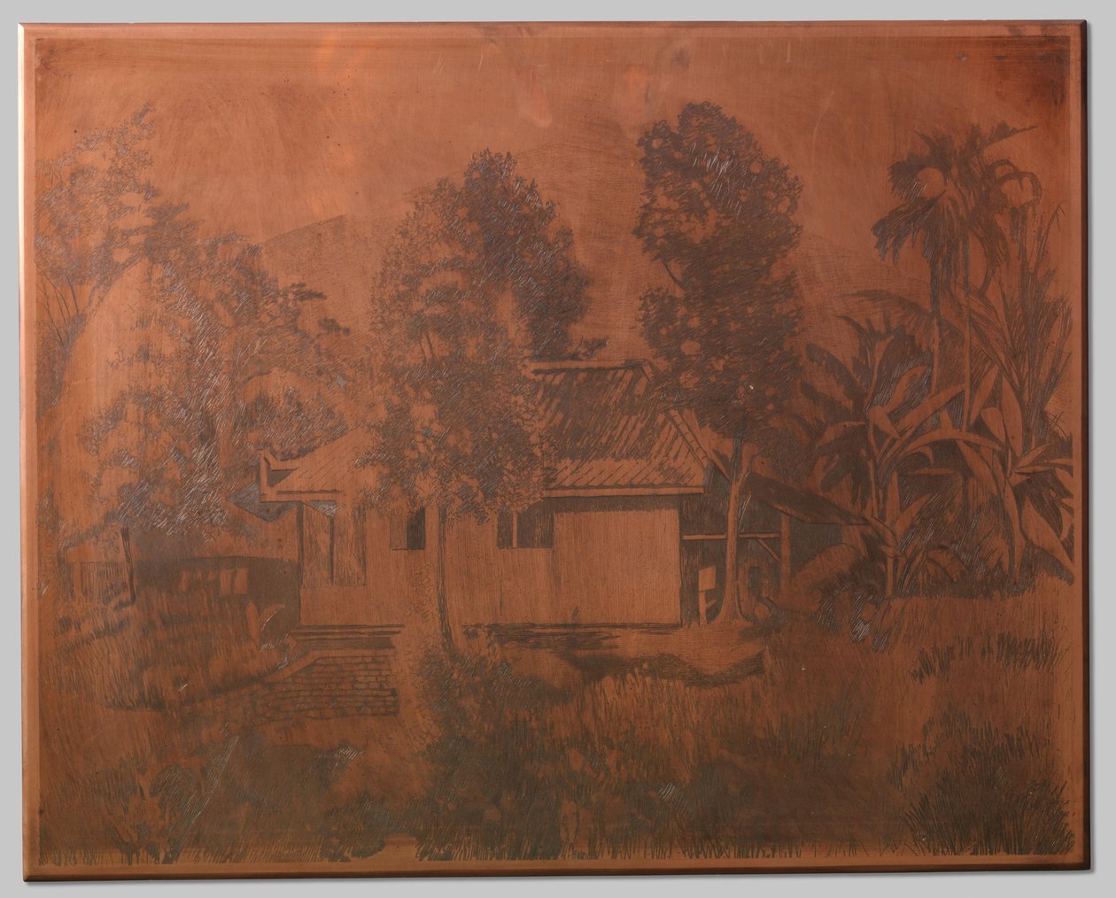 Buitenzorg, casa con vulcano sullo sfondo da Willem Arnoldus Witsen