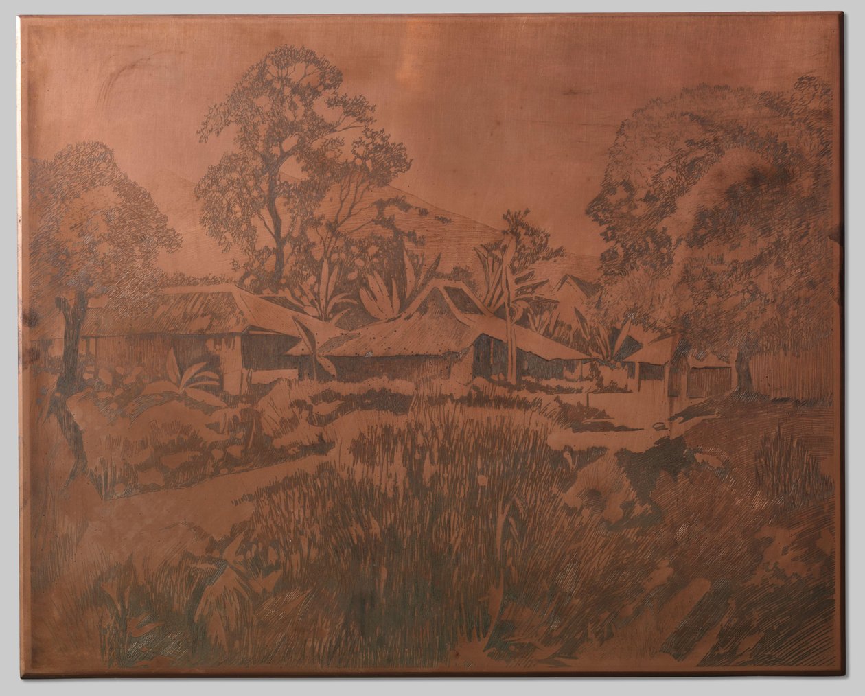 Buitenzorg, case del villaggio, Salak e Cedeh a destra sullo sfondo da Willem Arnoldus Witsen