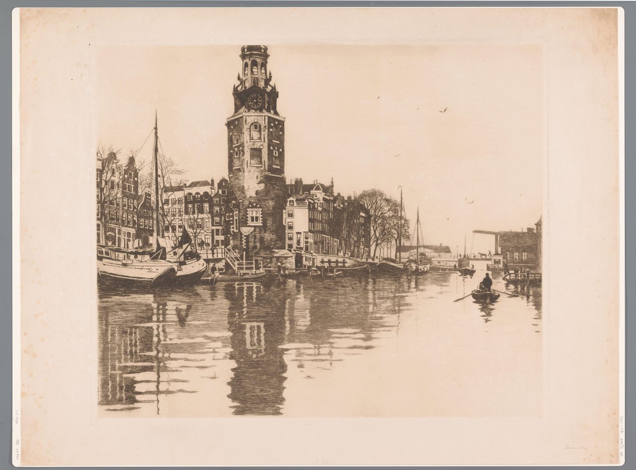 Vista sulla Montelbaanstoren ad Amsterdam da Willem Arnoldus Witsen