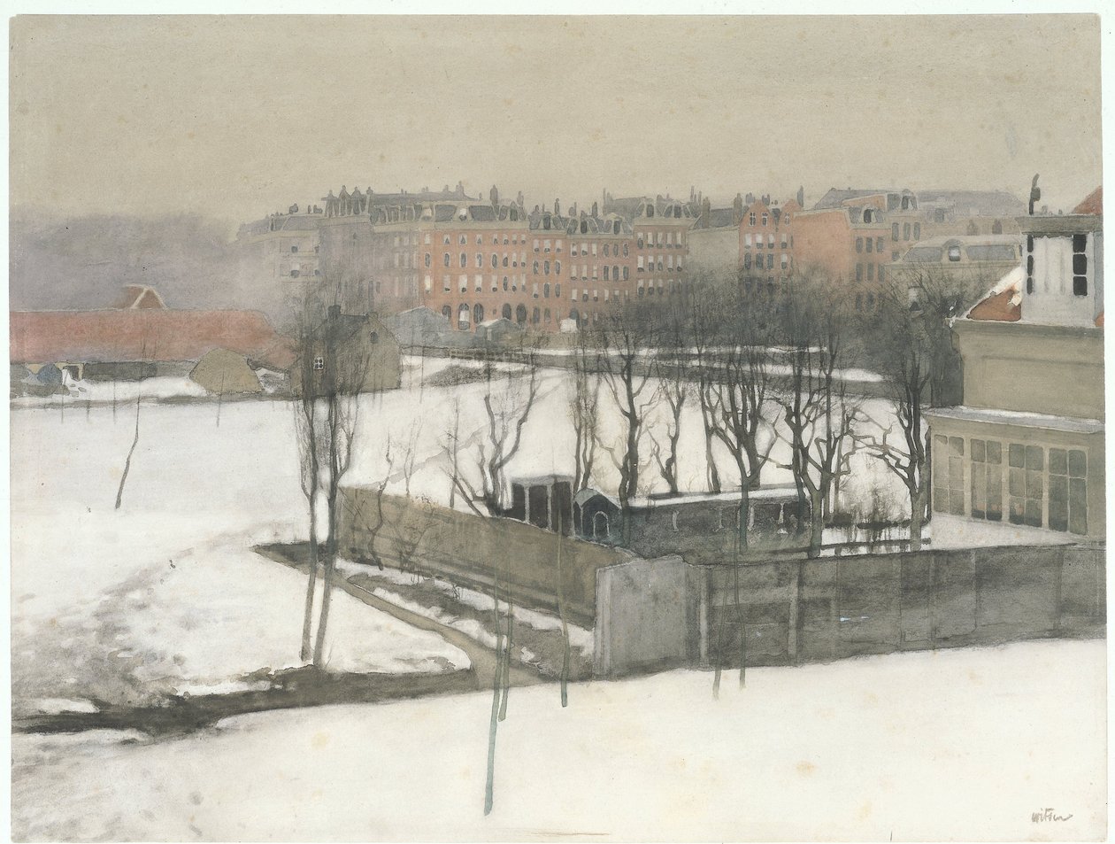 Vista sul Parco Orientale nella neve da Willem Arnoldus Witsen