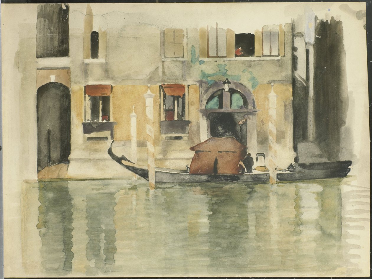 Gondola davanti a una casa veneziana da Willem Arnoldus Witsen