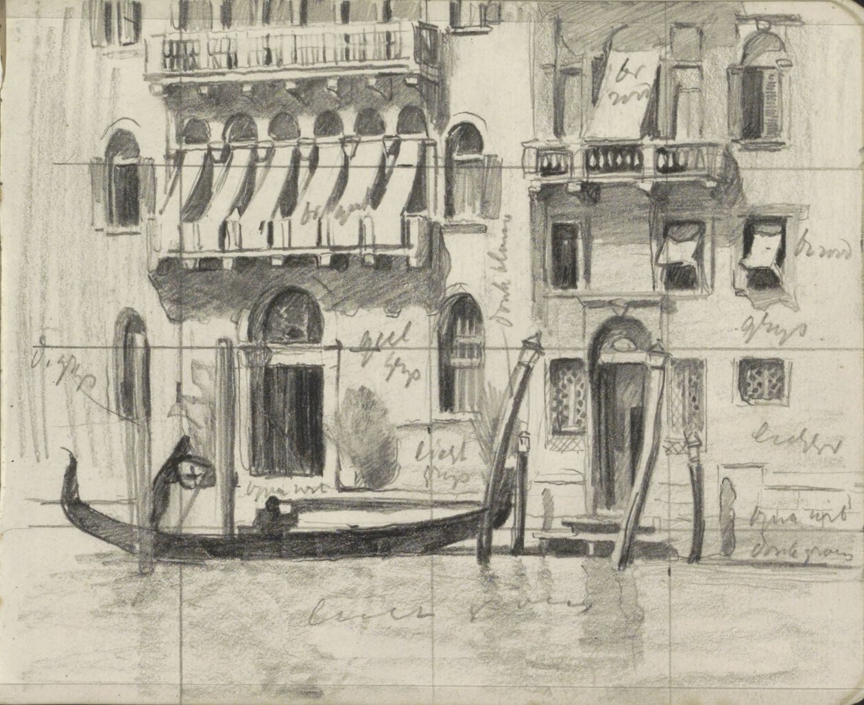 Case con tende sui balconi sul Canal Grande a Venezia da Willem Arnoldus Witsen