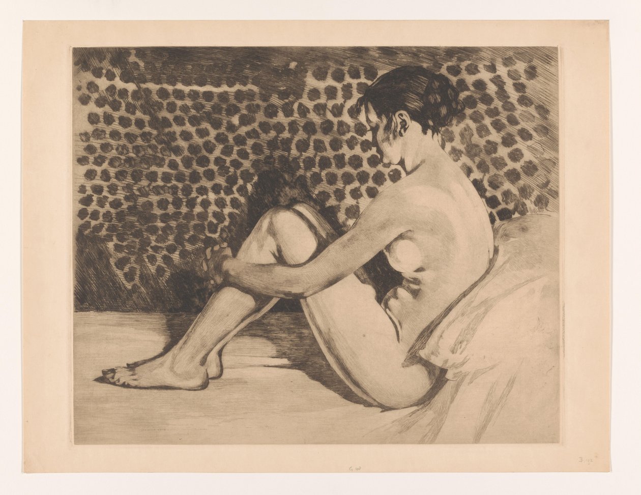 Giovane donna nuda con le braccia intorno alle ginocchia da Willem Arnoldus Witsen