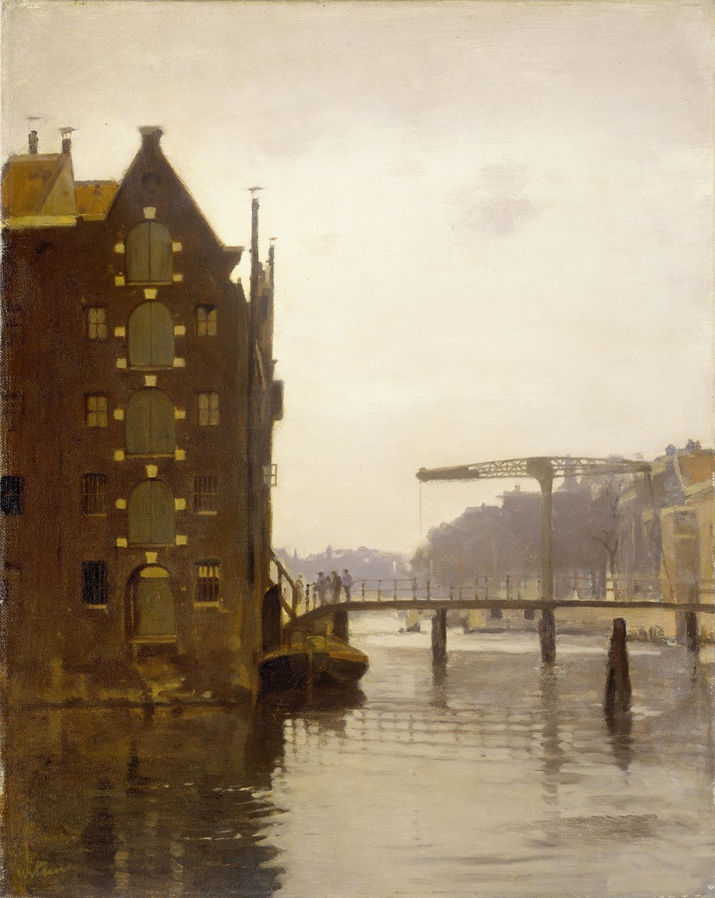 Magazzini su un Canale di Amsterdam a Uilenburg da Willem Arnoldus Witsen