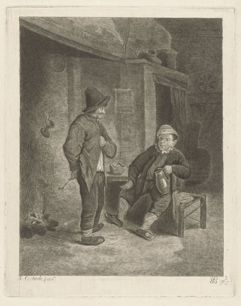 Interno con contadini da Willem de Bruin