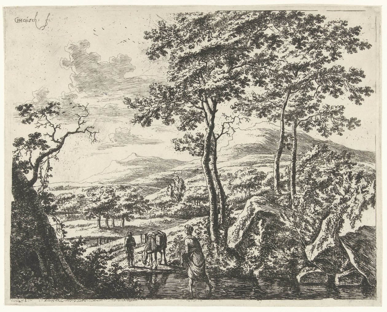 Paesaggio con un mulattiere da Willem de Heusch