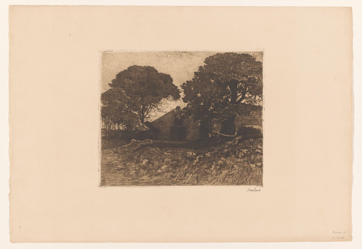 Fattoria o cascina vicino a grandi alberi da Willem de Zwart (signed by artist)