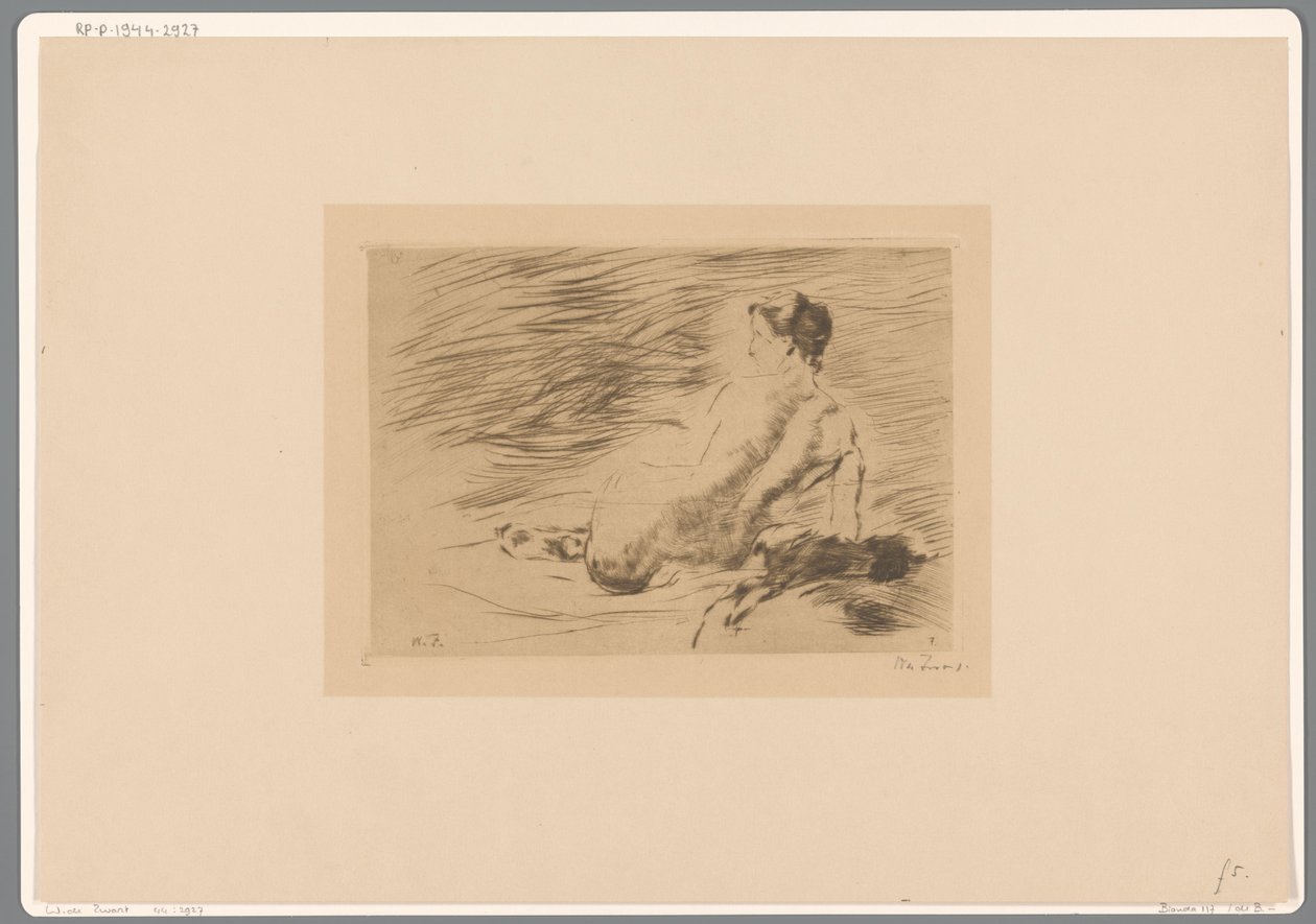 Donna nuda sdraiata da Willem de Zwart (signed by artist)
