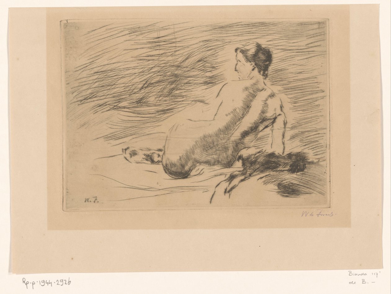 Donna nuda sdraiata da Willem de Zwart (signed by artist)
