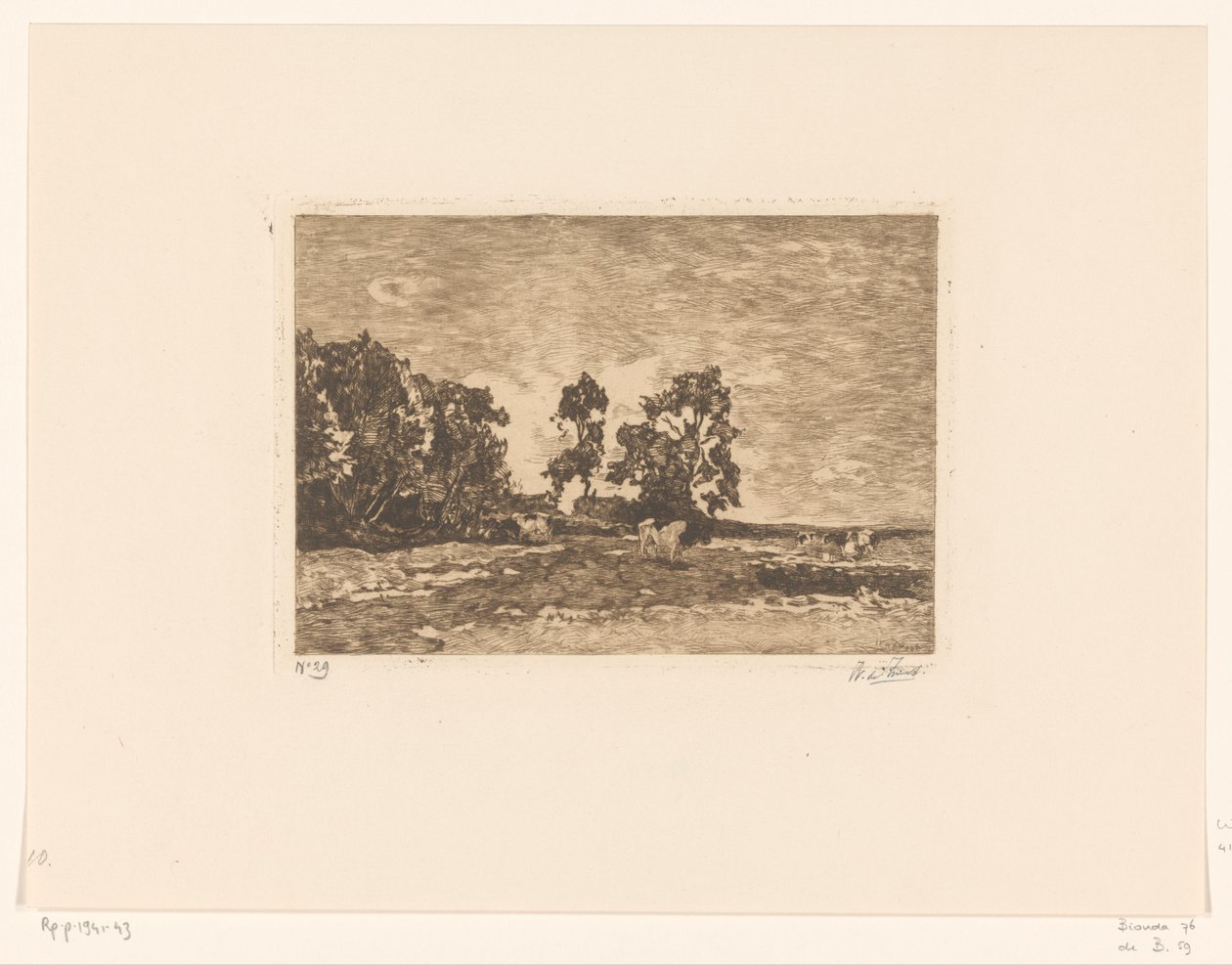 Prato con mucche da Willem de Zwart (signed by artist)