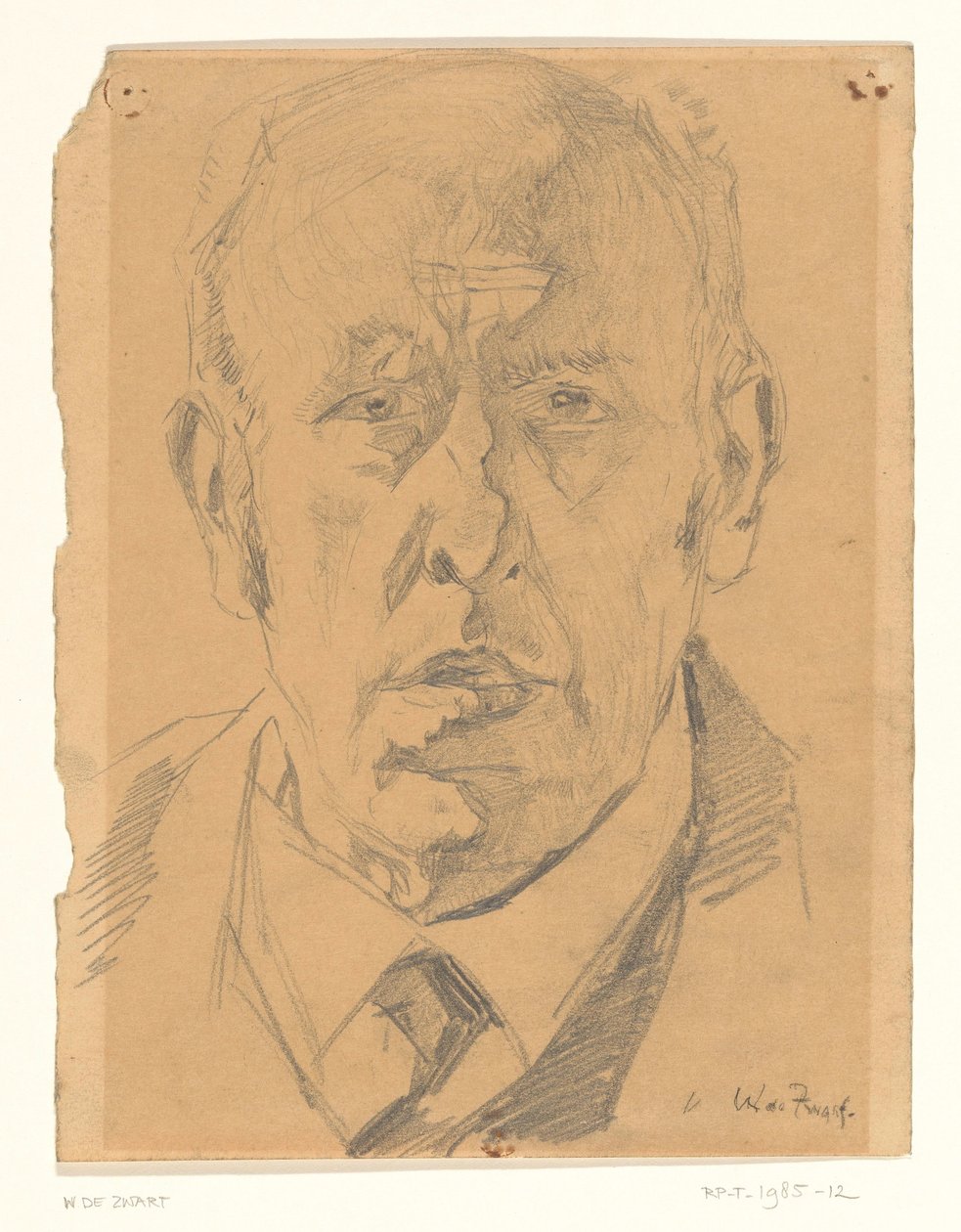 Ritratto di un uomo, di fronte da Willem de Zwart
