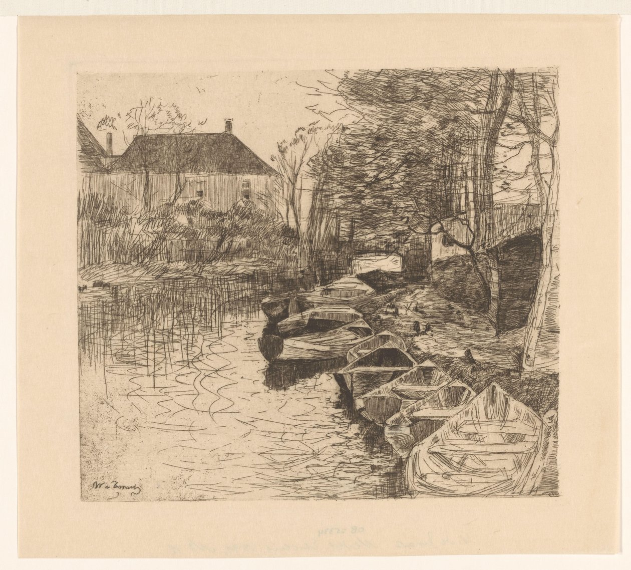 Canale con barche a remi da Willem de Zwart