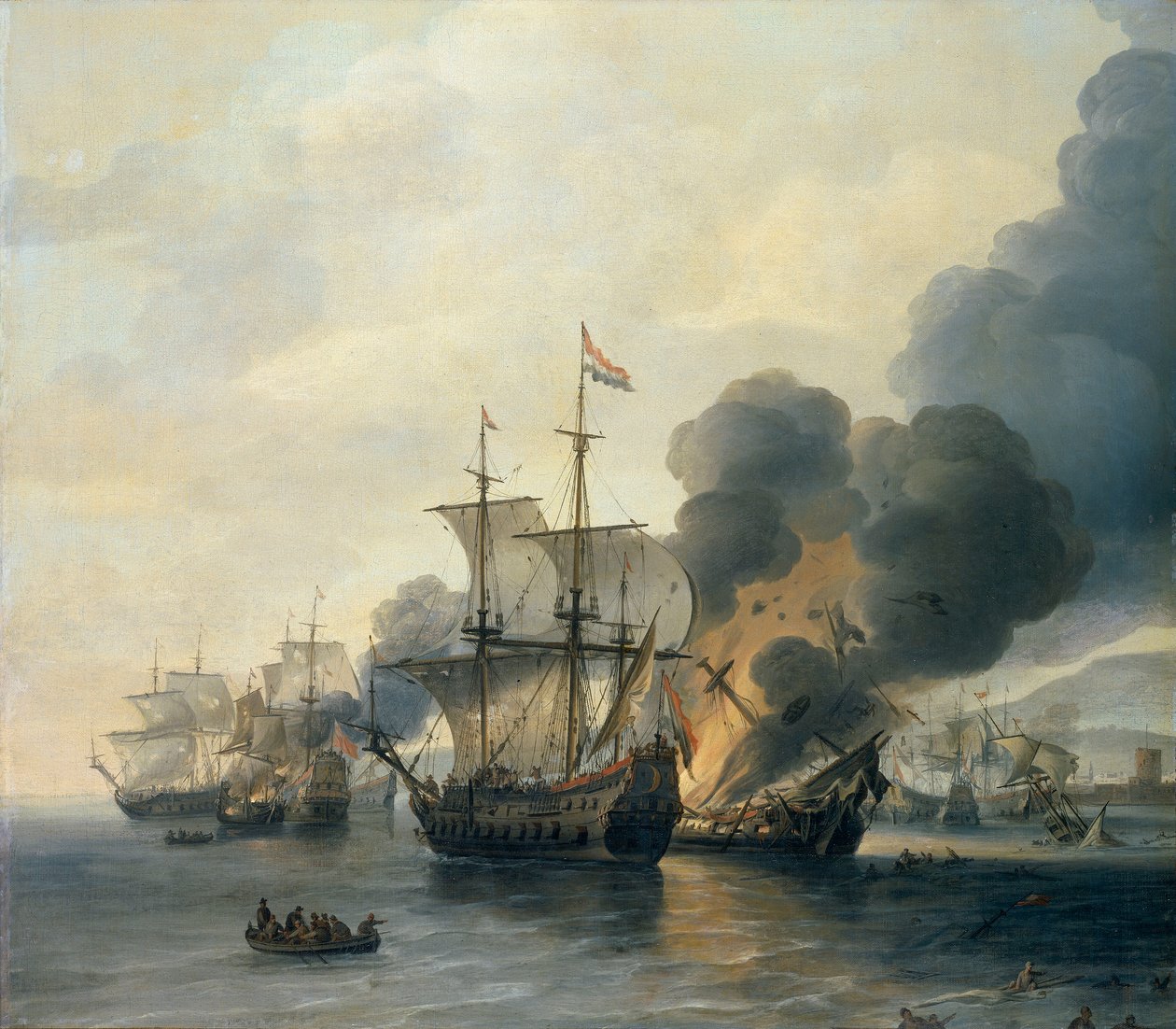 La battaglia di Livorno, 4 marzo 1653 da Willem van Diest