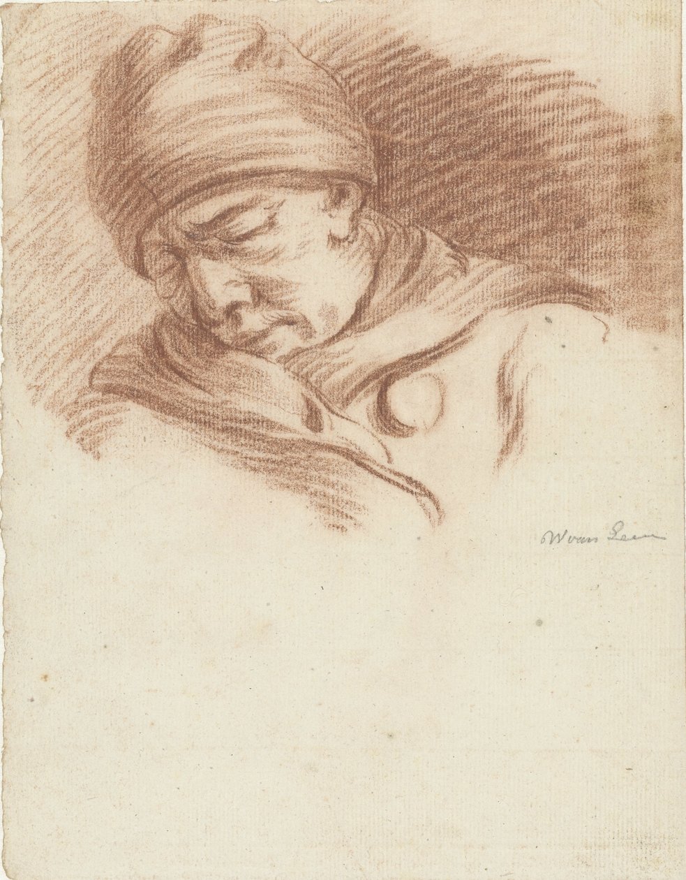 Uomo addormentato con berretto (autoritratto?) da Willem van Leen