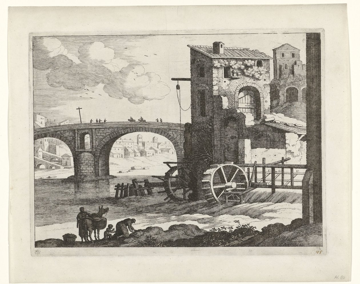 Ponte e mulino ad acqua da Willem van Nieulandt (II)