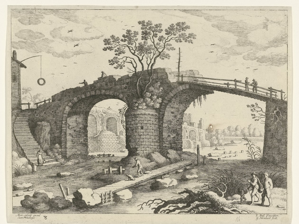 Ponte su un fiume da Willem van Nieulandt (II)