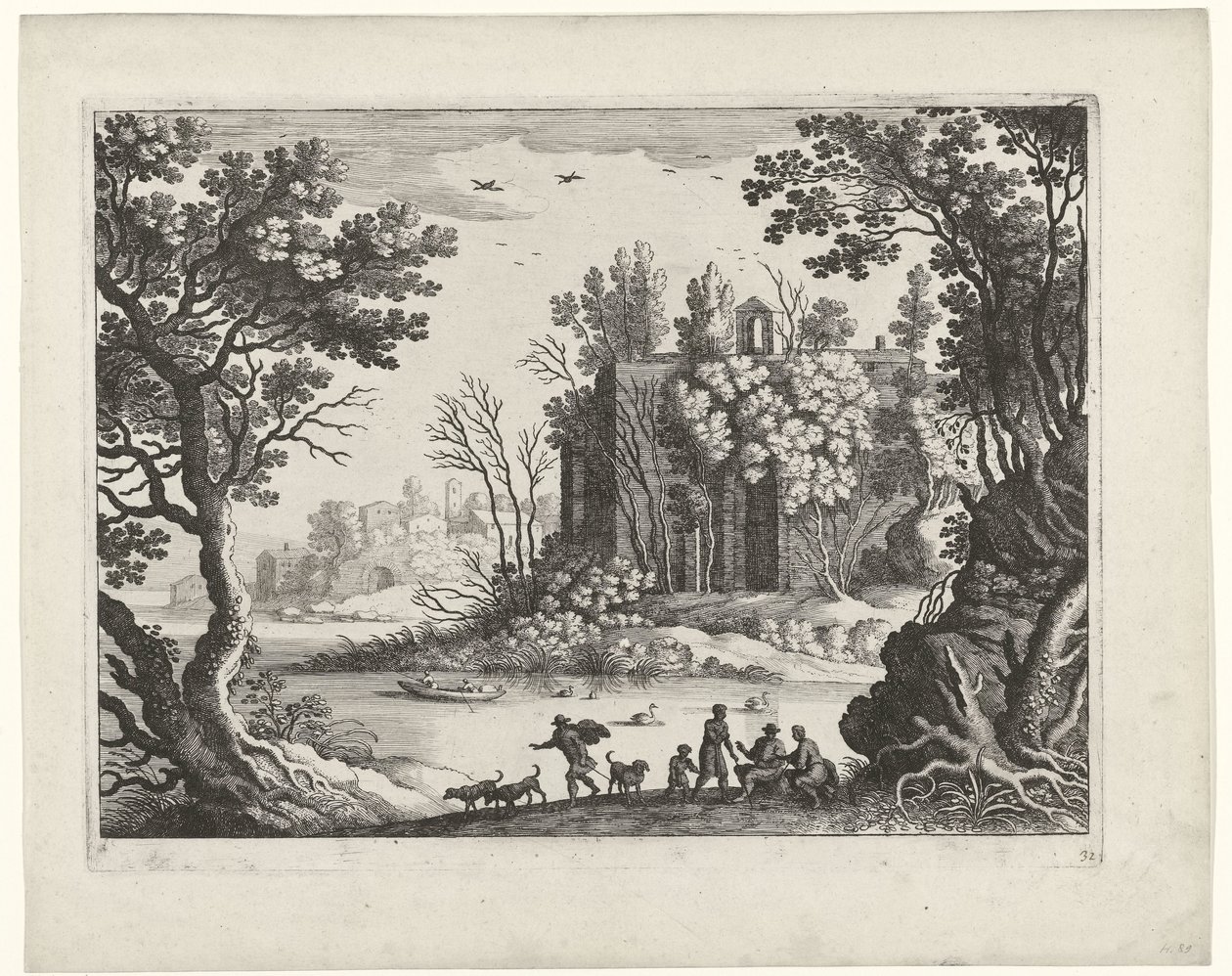 Edificio su un fiume da Willem van Nieulandt (II)
