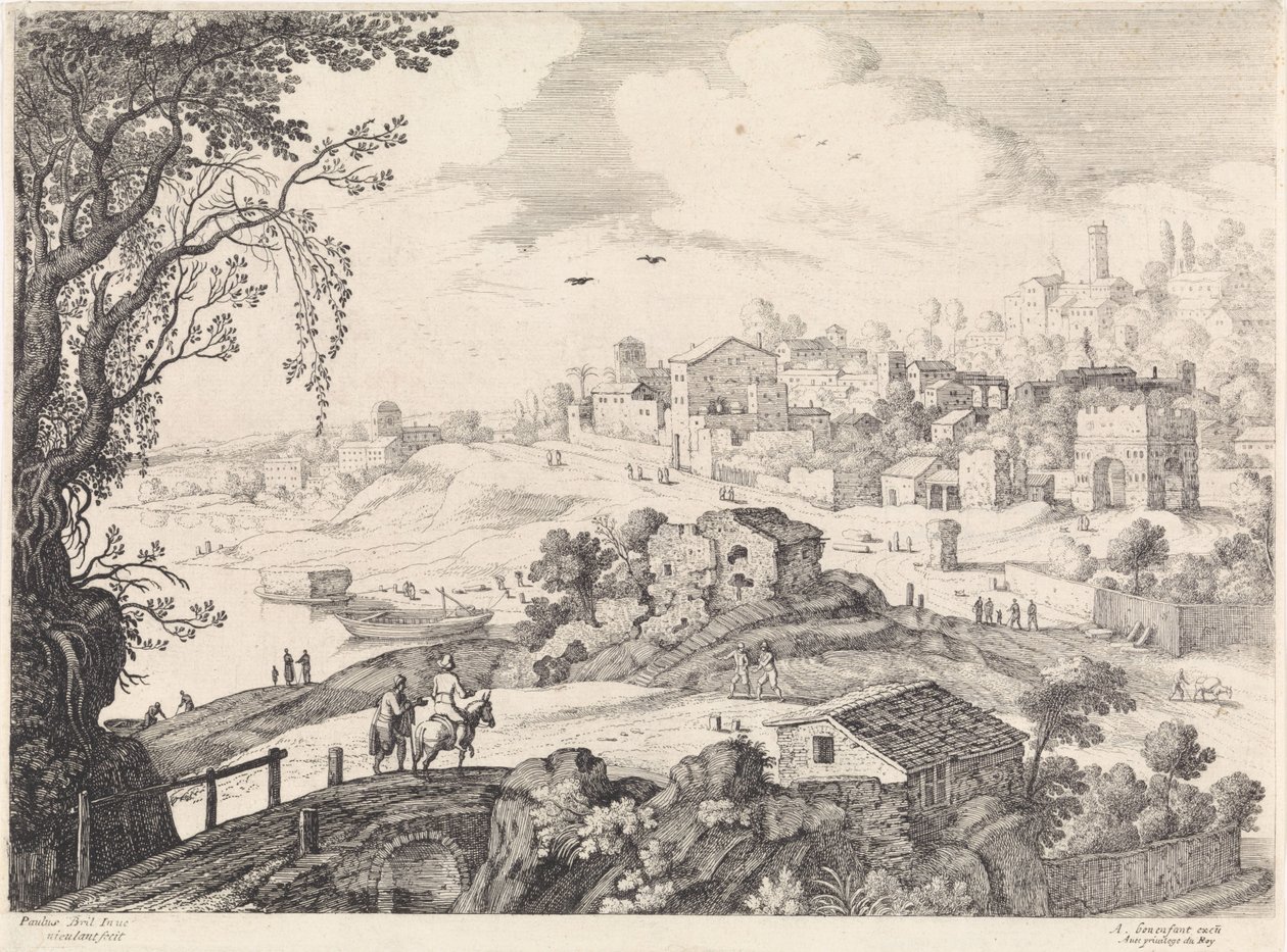 Paesaggio italiano con una città da Willem van Nieulandt (II)