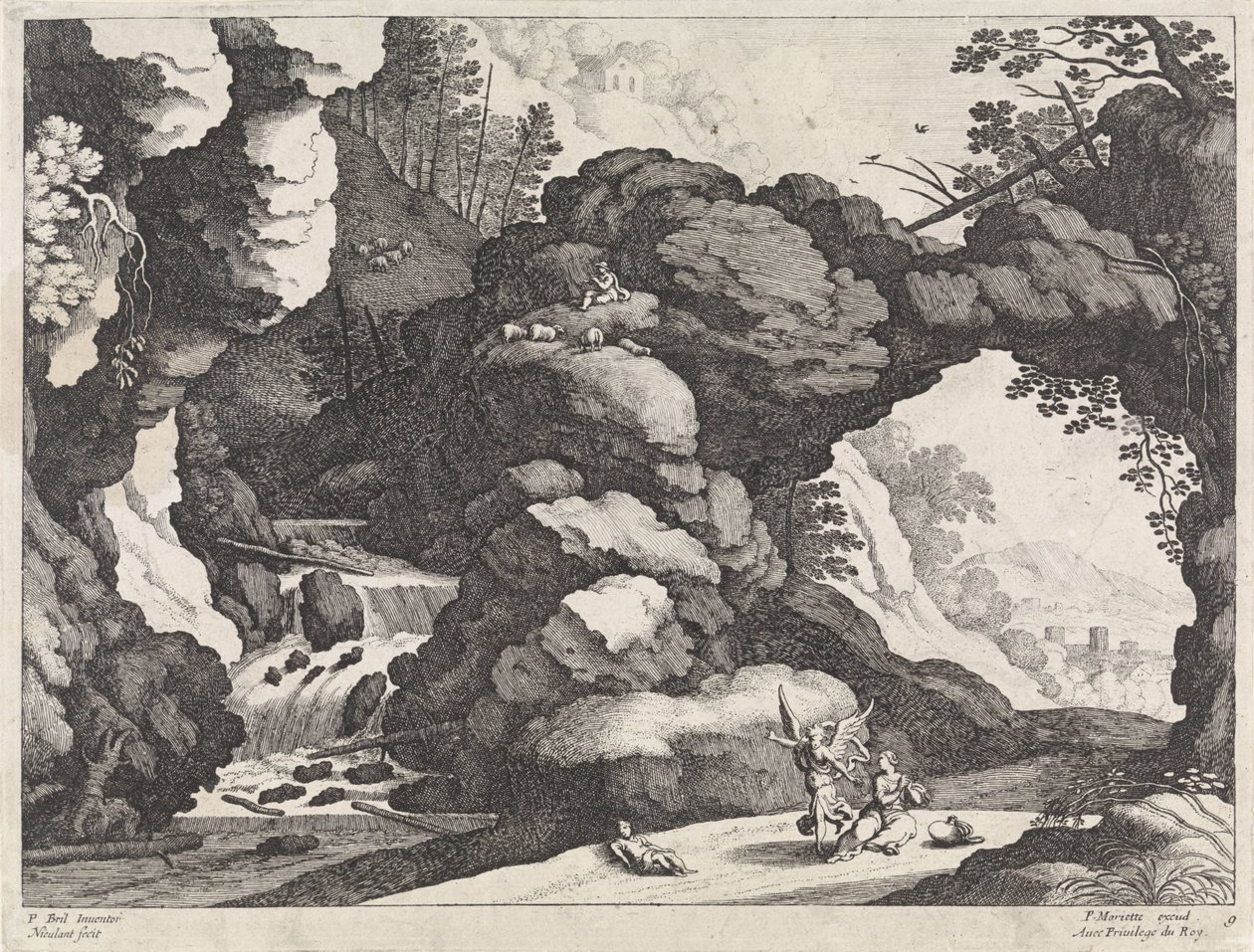 Paesaggio con Agar e Ismaele (Paesaggi italiani) da Willem van Nieulandt (II)