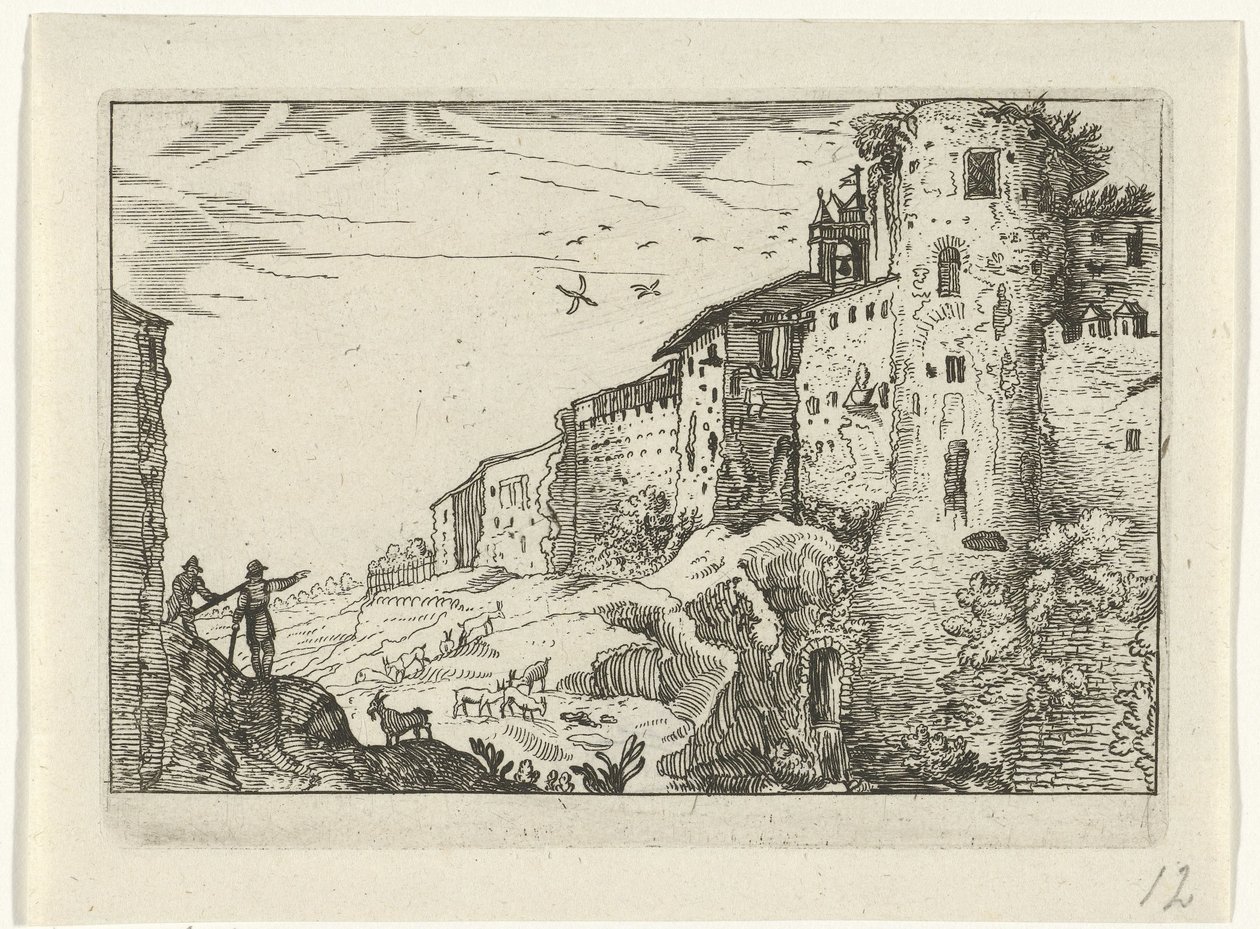 Paesaggio con rovina romana da Willem van Nieulandt (II)