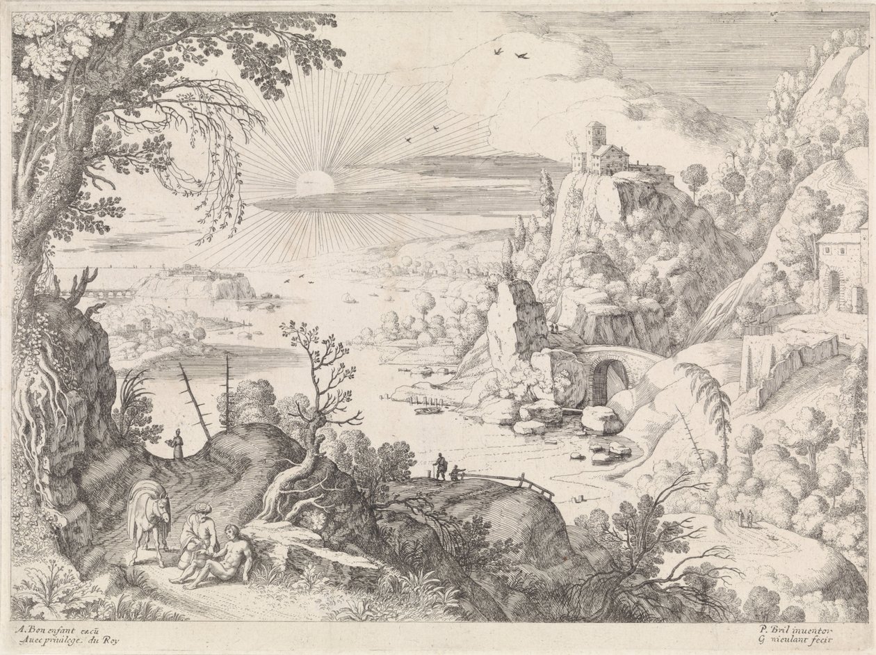 Paesaggio con il buon samaritano da Willem van Nieulandt (II)