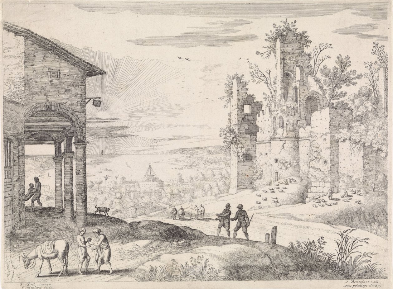 Paesaggio con il buon samaritano presso l