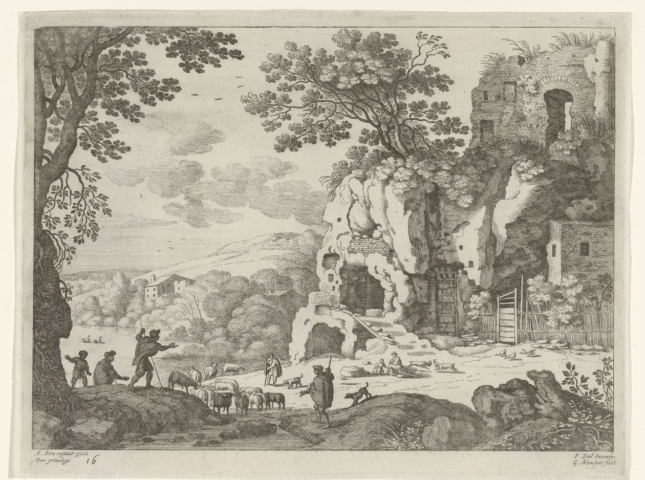 Paesaggio con una rovina da Willem van Nieulandt (II)