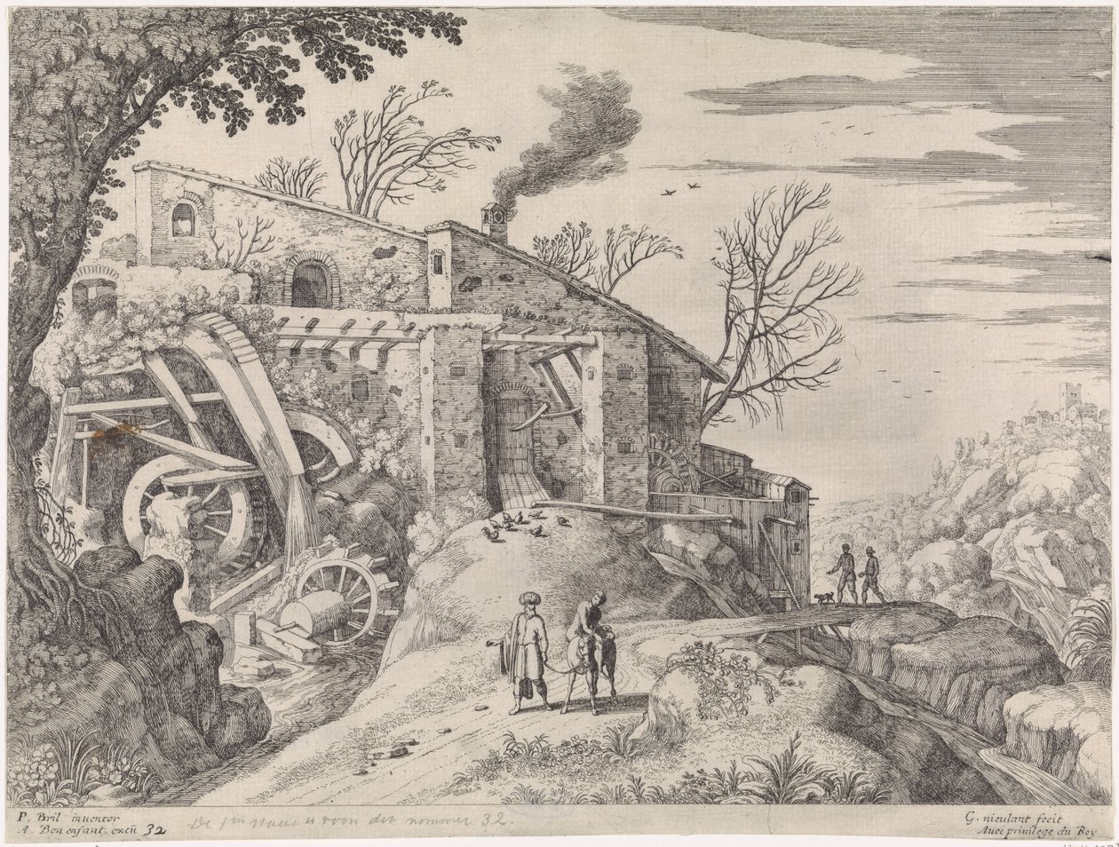 Paesaggio con un mulino ad acqua e il buon samaritano da Willem van Nieulandt (II)