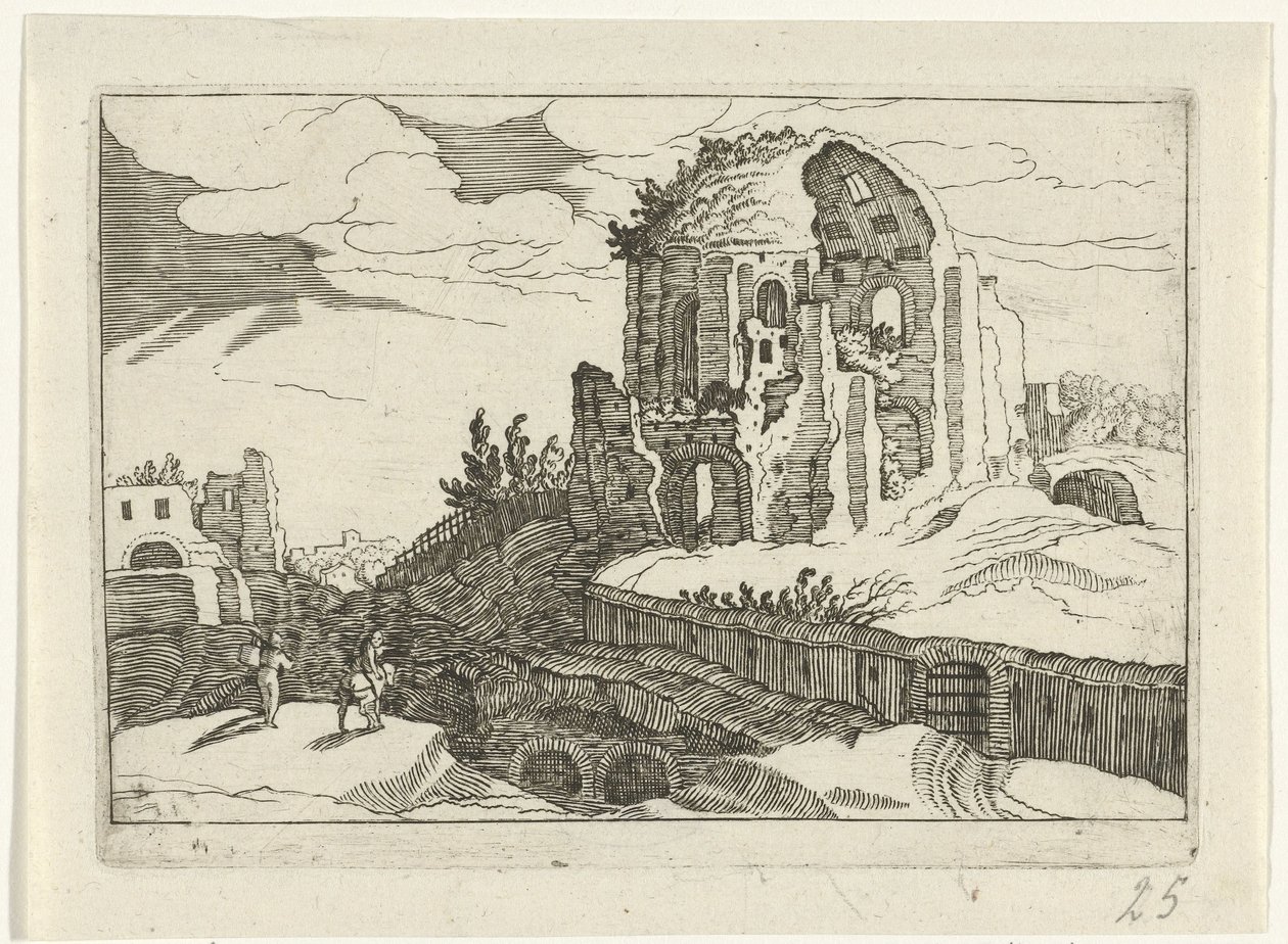 Ninfeo a Roma (serie: Rovine romane, serie 2) da Willem van Nieulandt (II)
