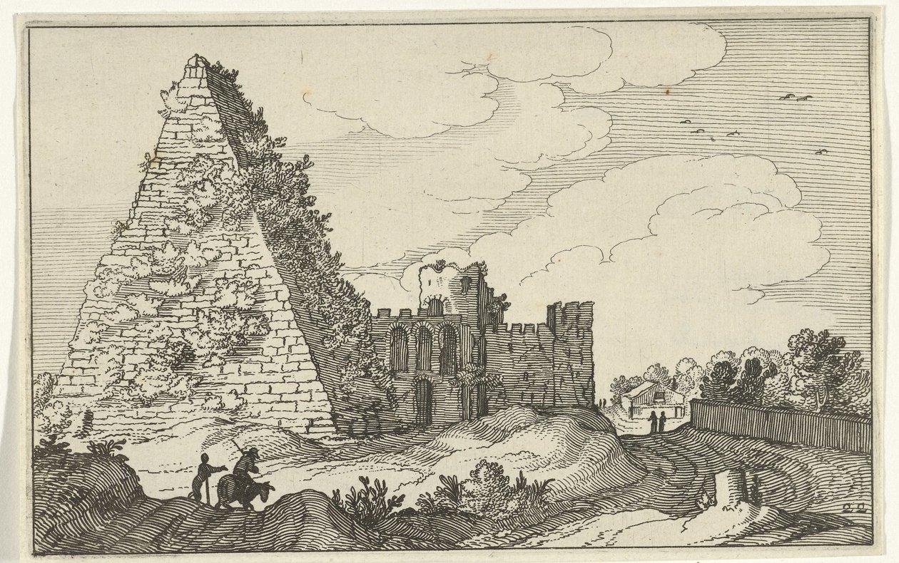 Piramide di Caio Cestio da Willem van Nieulandt (II)