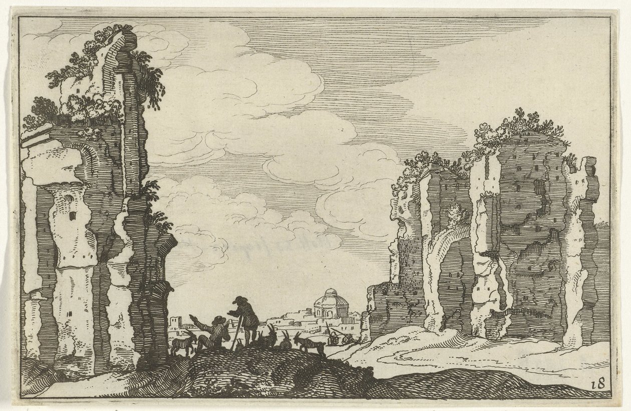 Rovine delle terme di Caracalla (Romeinse ruïnes en kustlandschappen) da Willem van Nieulandt (II)