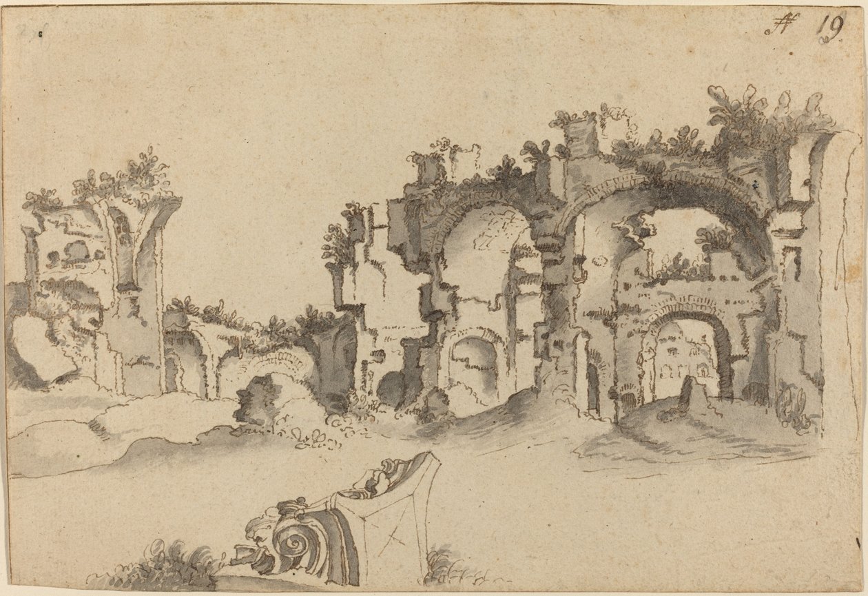 Le Terme di Caracalla, Roma da Willem van Nieuwlandt II