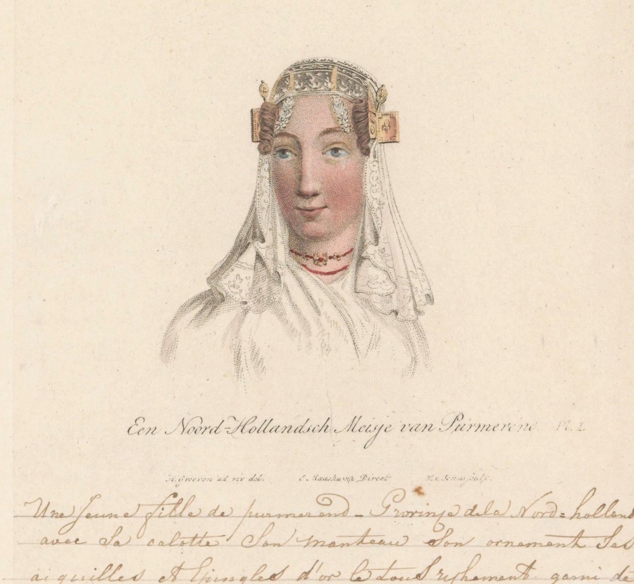 Copricapo di una ragazza di Purmerend, 1816 da Willem van Senus