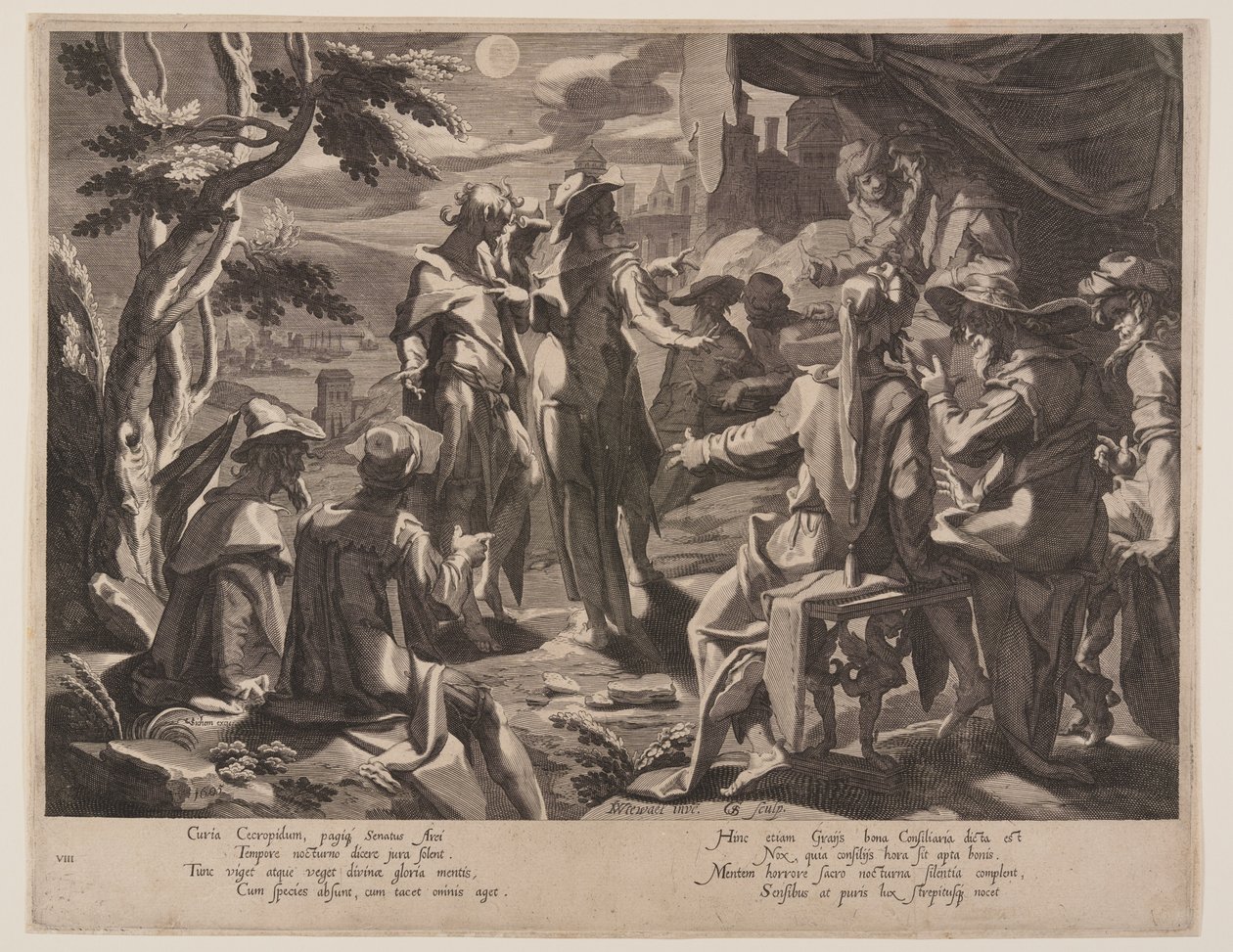 Giudici Areopagiti di Atene, tavola 8 da Troni di giustizia (Thronus Iustitiae) da Willem van Swanenburgh