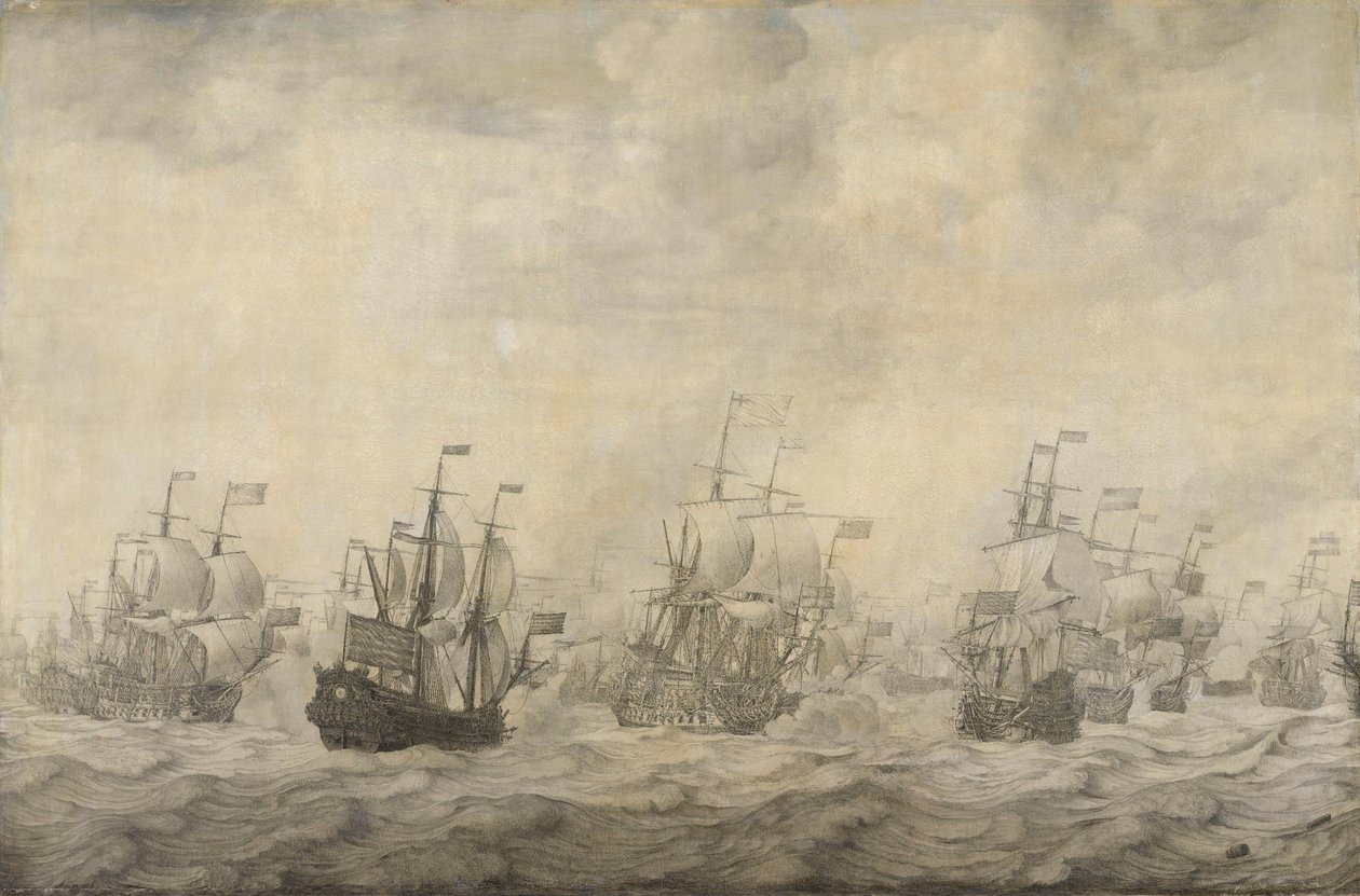 Episodio della Battaglia dei Quattro Giorni, 11-14 giugno 1666, della Seconda Guerra Anglo-Olandese da Willem van de Velde (I)