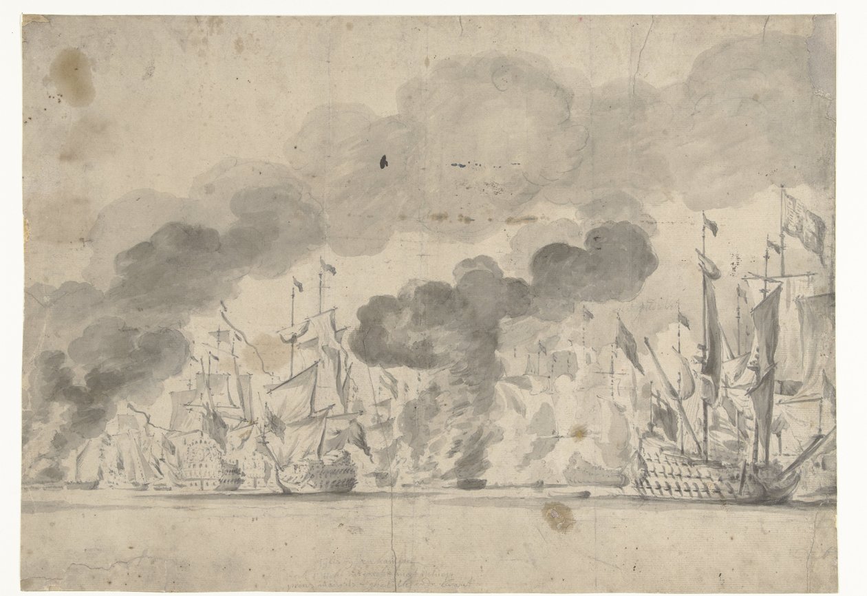 Battaglia navale presso Lowestoft il 13 giugno 1665 da Willem van de Velde (I)