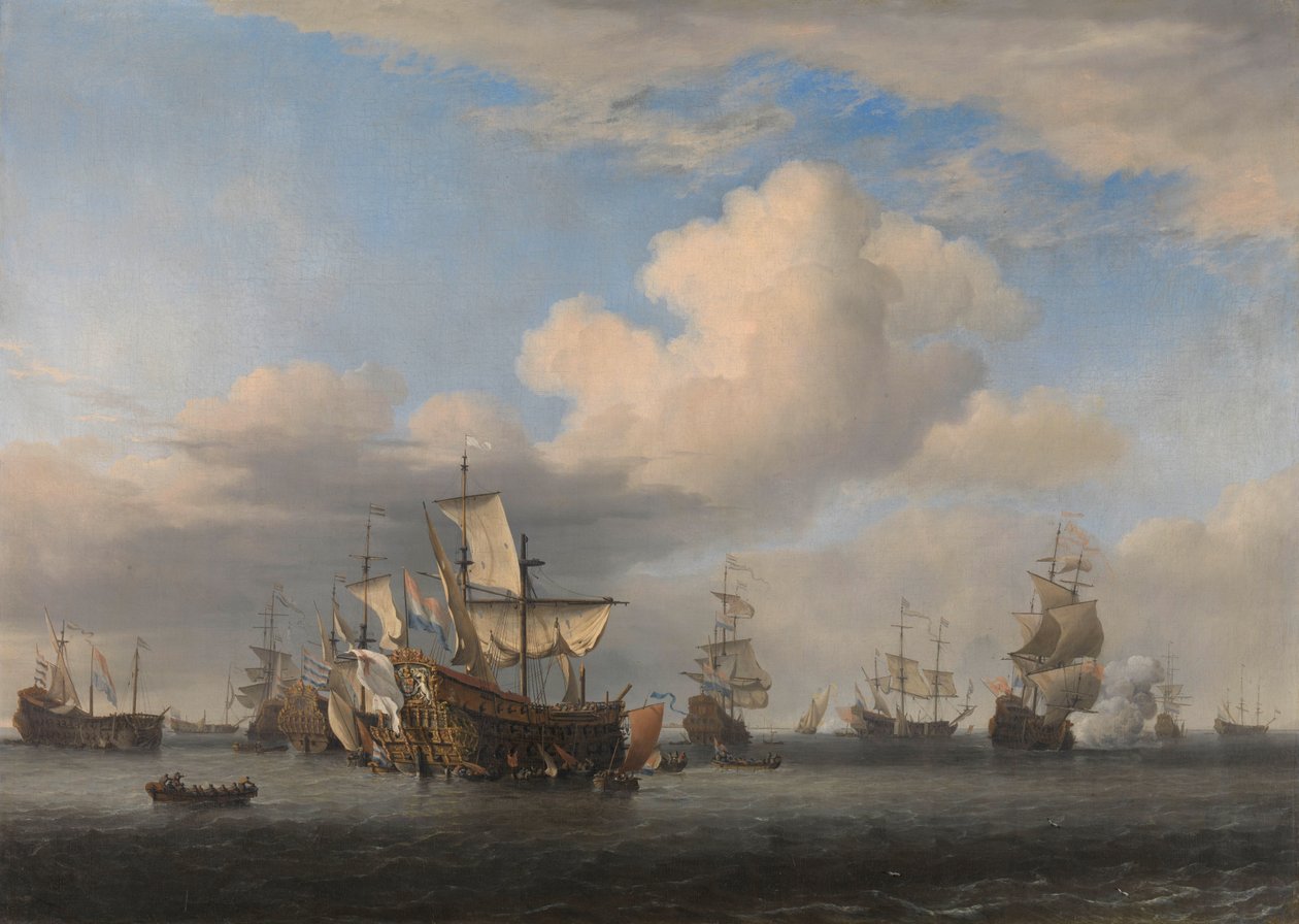 Navi inglesi catturate dopo la battaglia dei quattro giorni da Willem van de Velde (II)