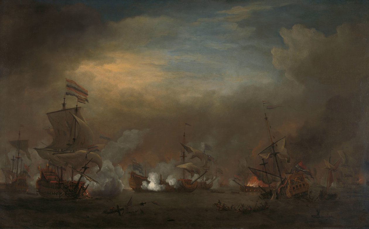 Incontro durante la Battaglia di Kijkduin da Willem van de Velde (II)
