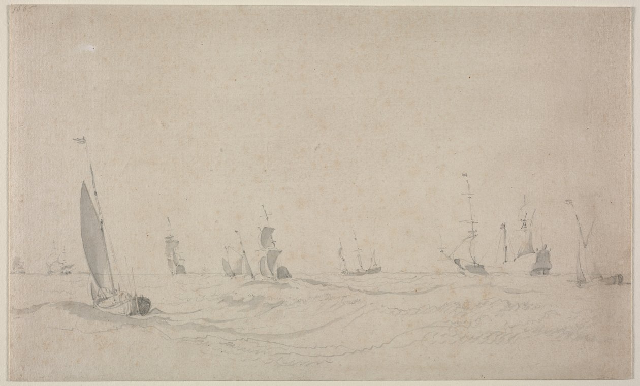 Navigazione su mare agitato da Willem van de Velde