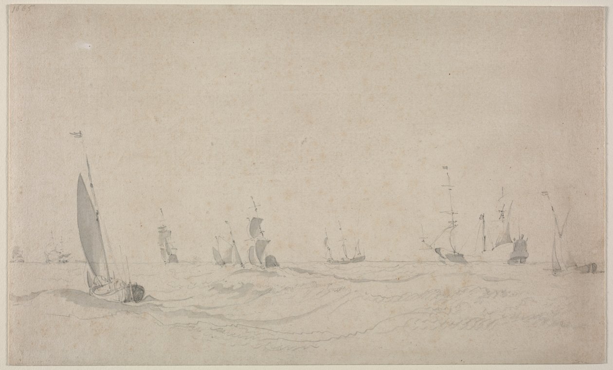 Navigazione su un mare agitato, 1665 da Willem van de Velde