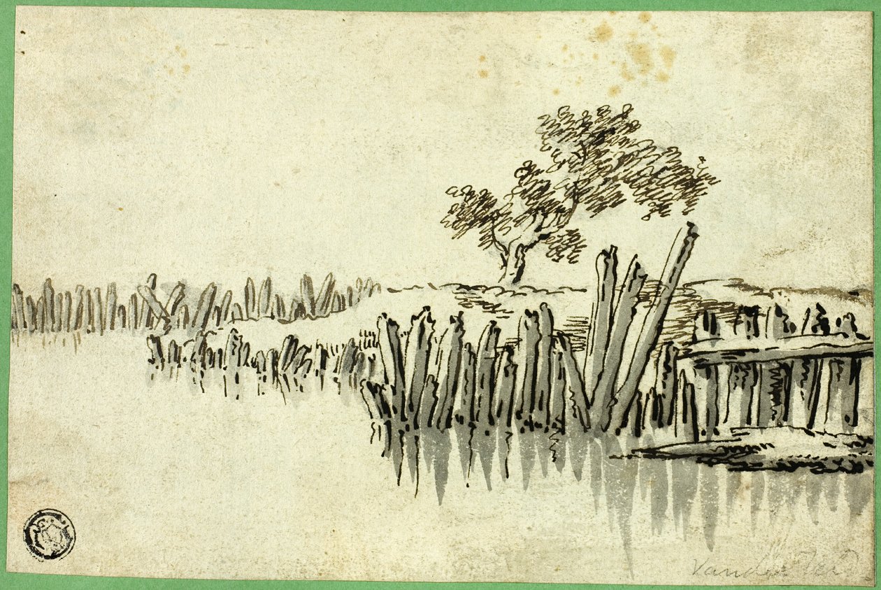Torrente con palificazioni da Willem van de Velde I