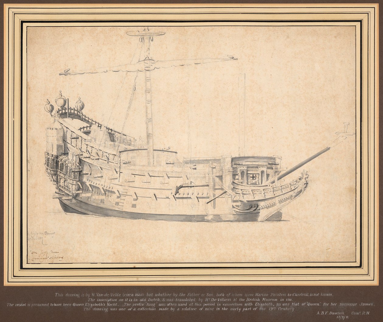 Una nave inglese (The Lion) del 1648 ca. da Willem van de Velde the Elder