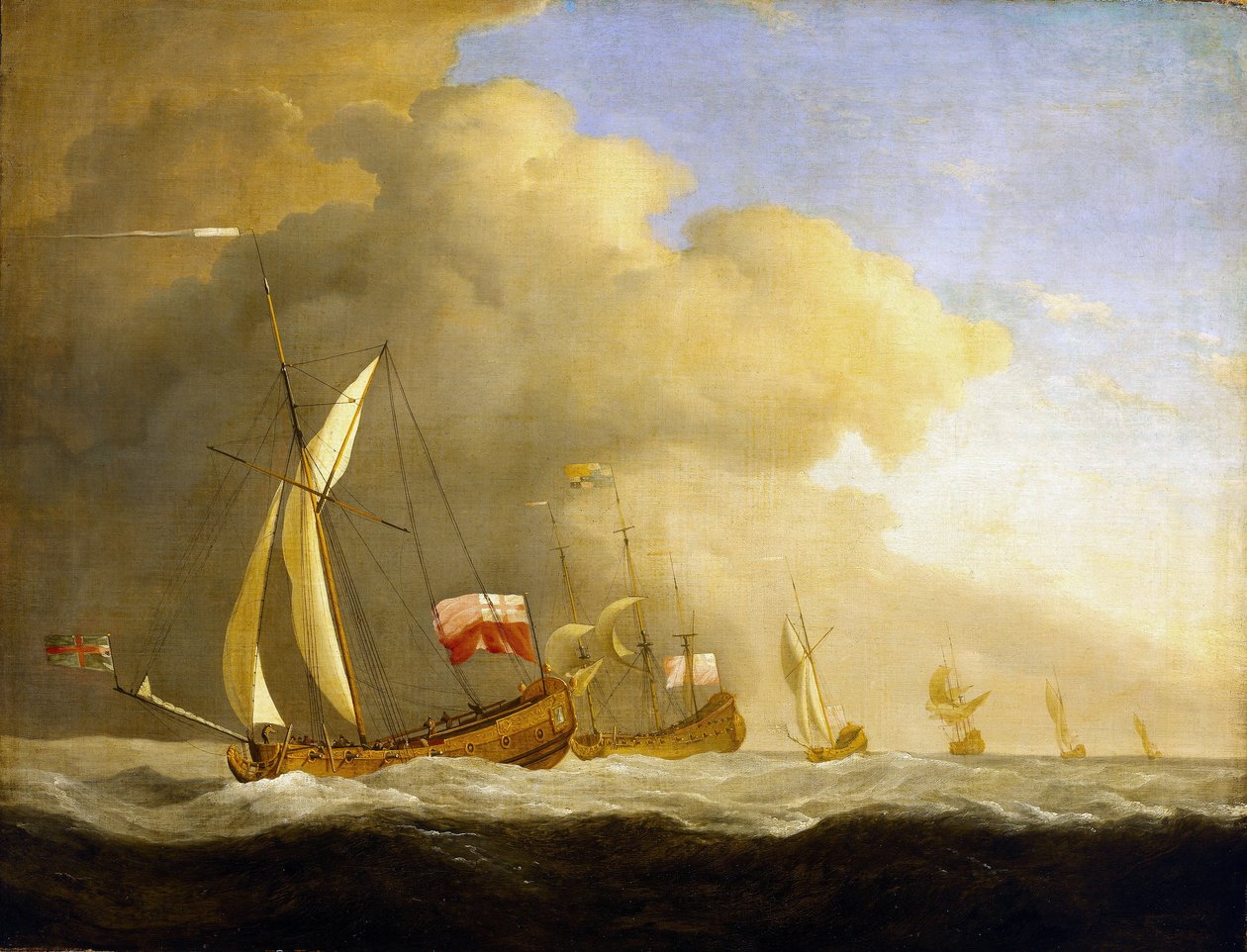 Gruppo di yacht reali britannici sul mare da Willem van de Velde the Younger