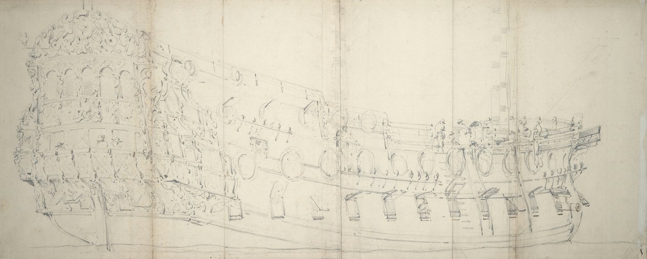 Ritratto di una nave inglese di terza classe, c.1680 da Willem van de Velde the Younger