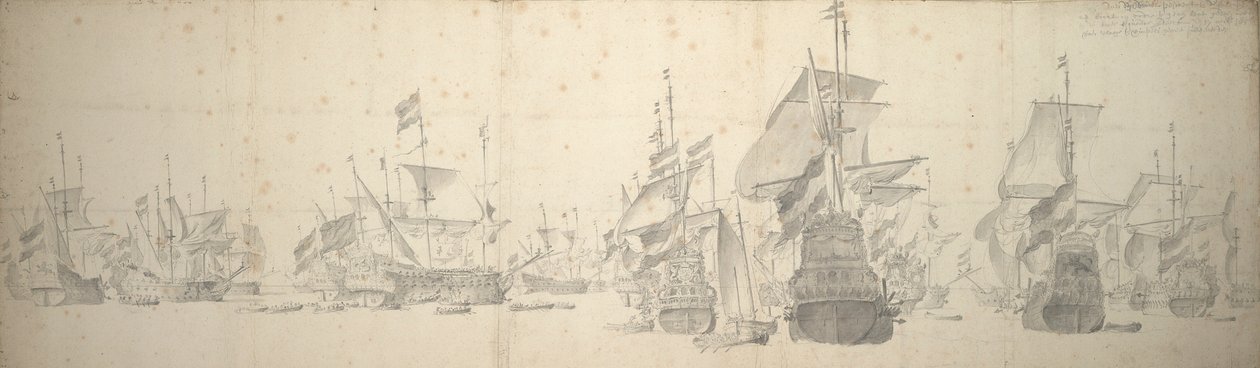 Consiglio di guerra nella flotta olandese al largo di Terschelling, 7-17 ottobre 1658 da Willem van de the Elder Velde