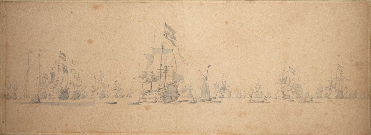 Un consiglio di guerra nella flotta olandese da Willem van de the Elder Velde