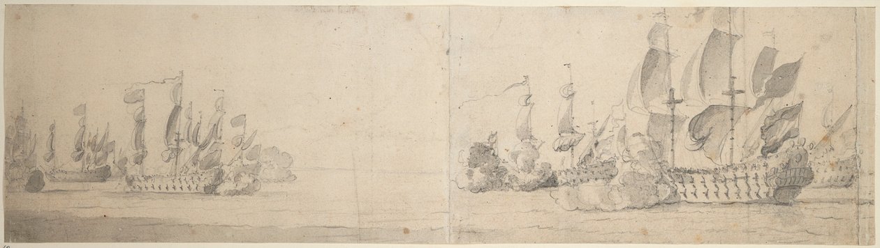 Spiaggia e azione di van Ghent da Willem van de the Elder Velde