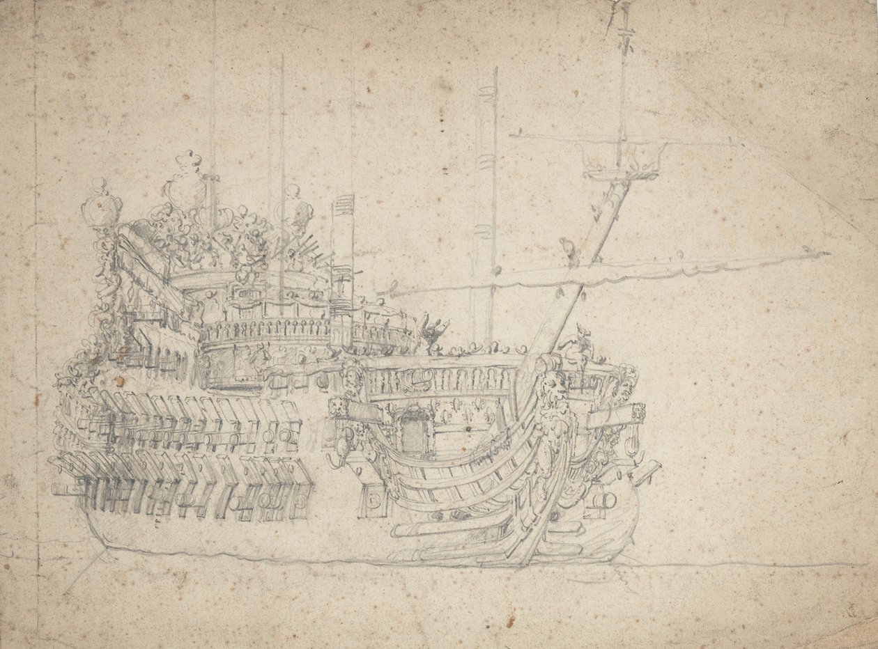 Ritratto di un due ponti francese da Willem van de the Elder Velde